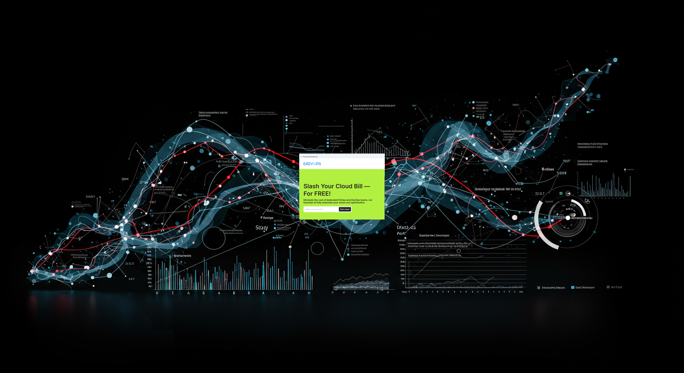 A visual representation of data analysis and insights, possibly using abstract shapes and colors to convey the clarity provided by EazyOps' analysis.