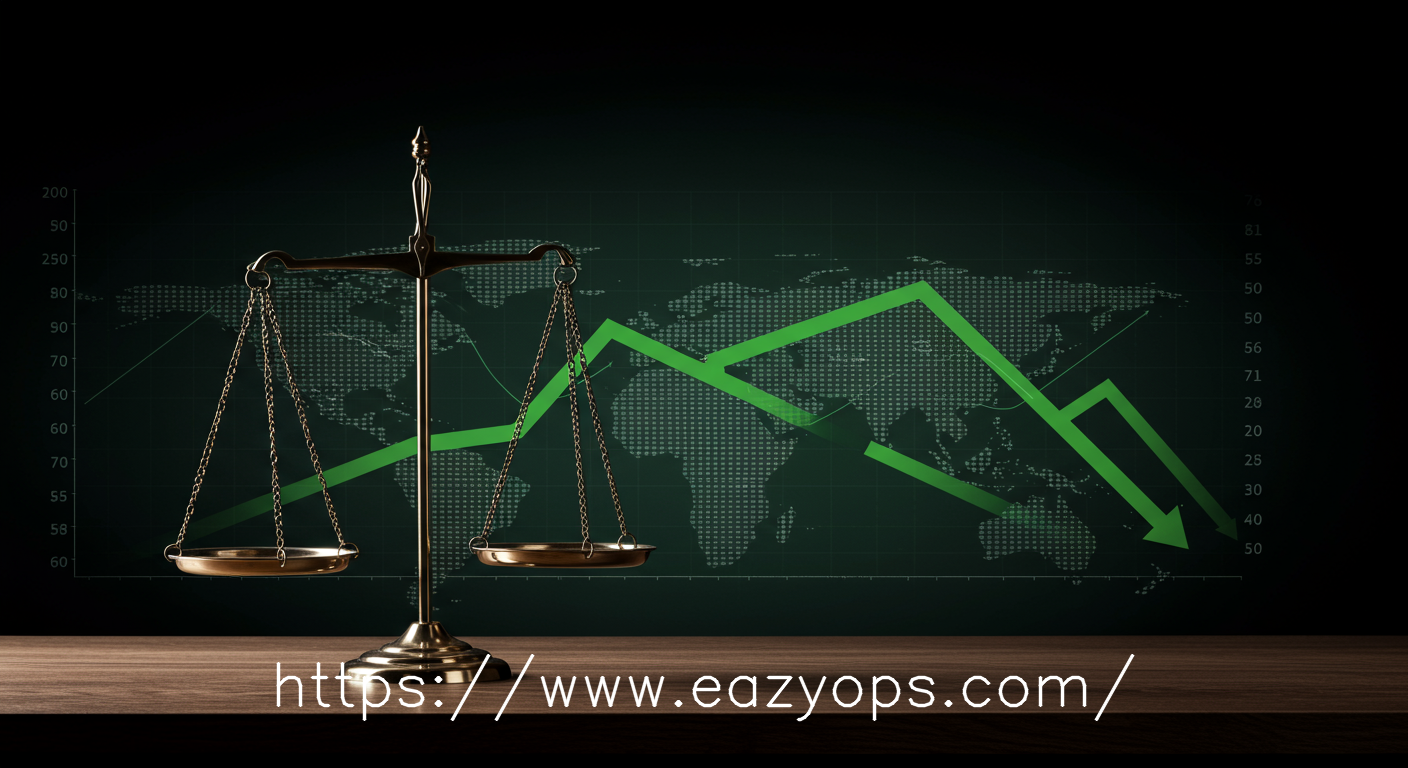 A conceptual image symbolizing achieved cost savings and efficiency, possibly green graphs trending downwards or balanced scales.