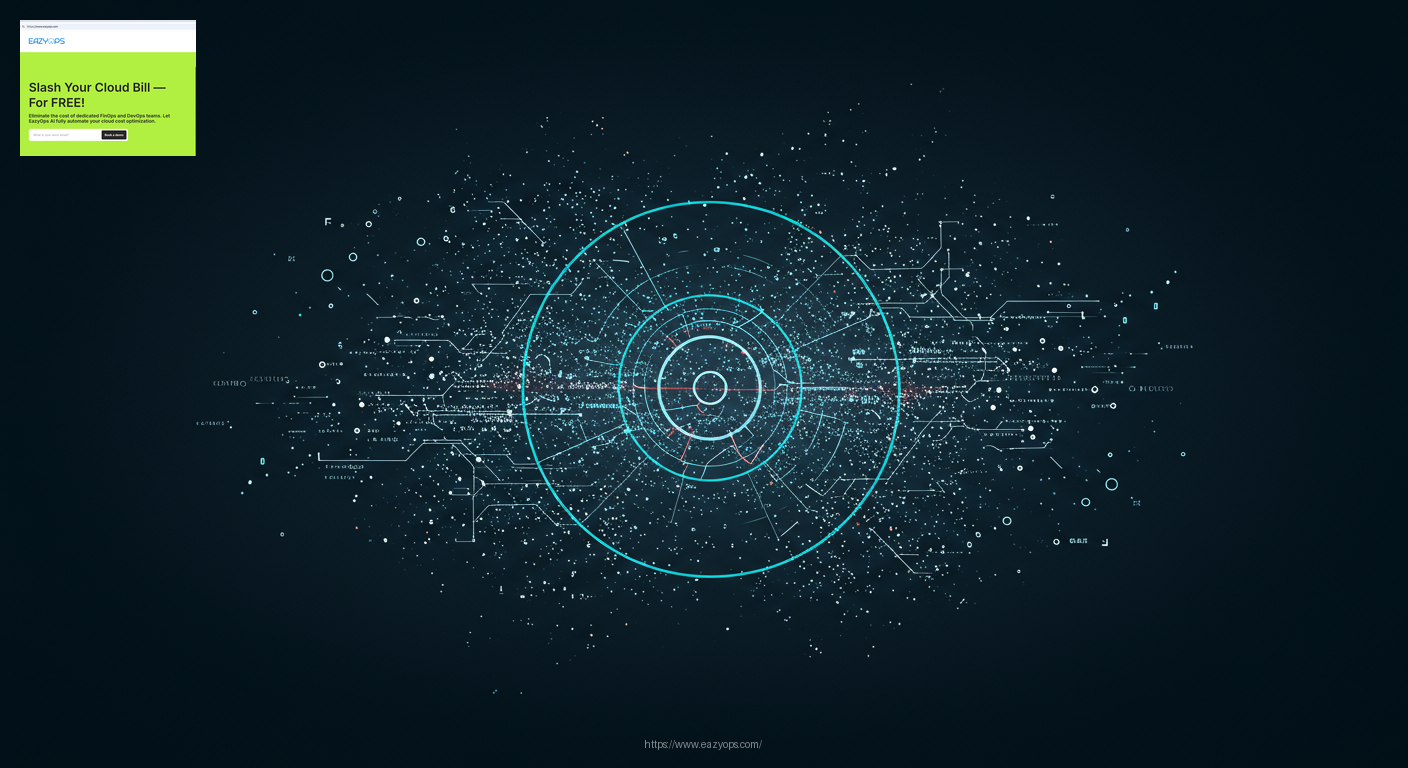 An abstract image depicting automated analysis and identification of idle resources by EazyOps AI.