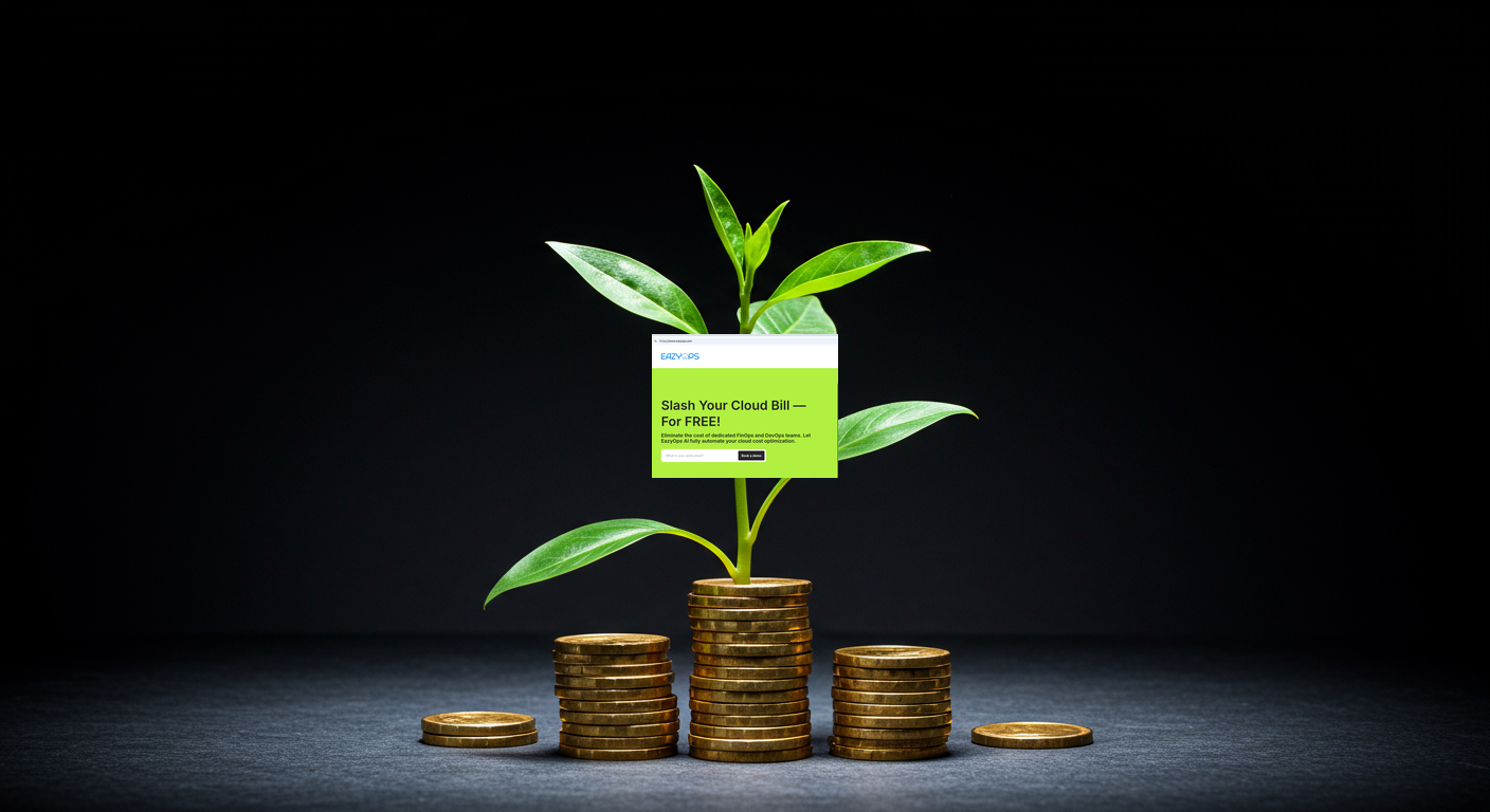 A visual metaphor for cost savings and regained budget, perhaps a plant growing or a building being constructed.