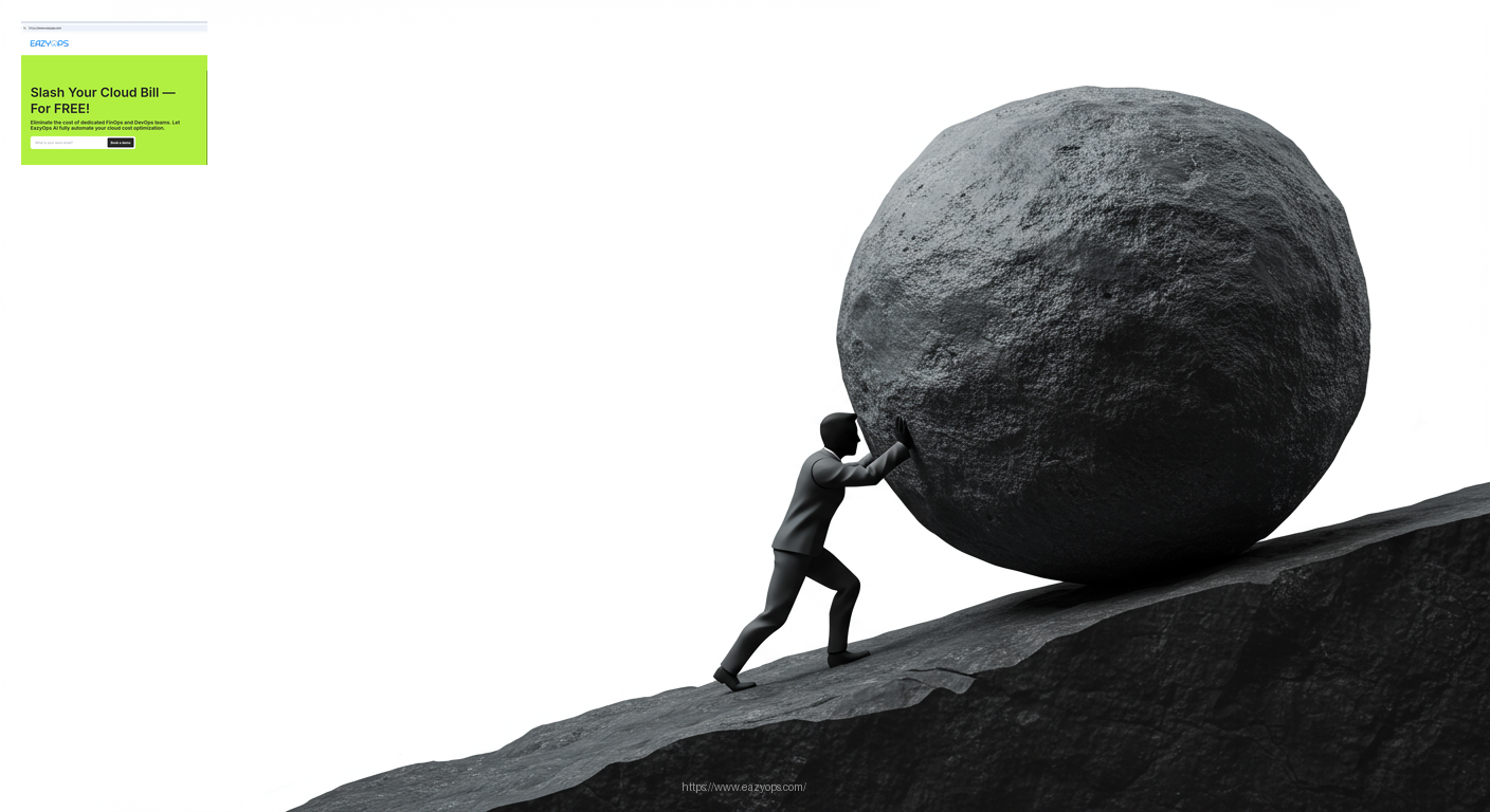 A visual metaphor for the tedious and repetitive task of manual deletion, perhaps a figure pushing a boulder uphill.