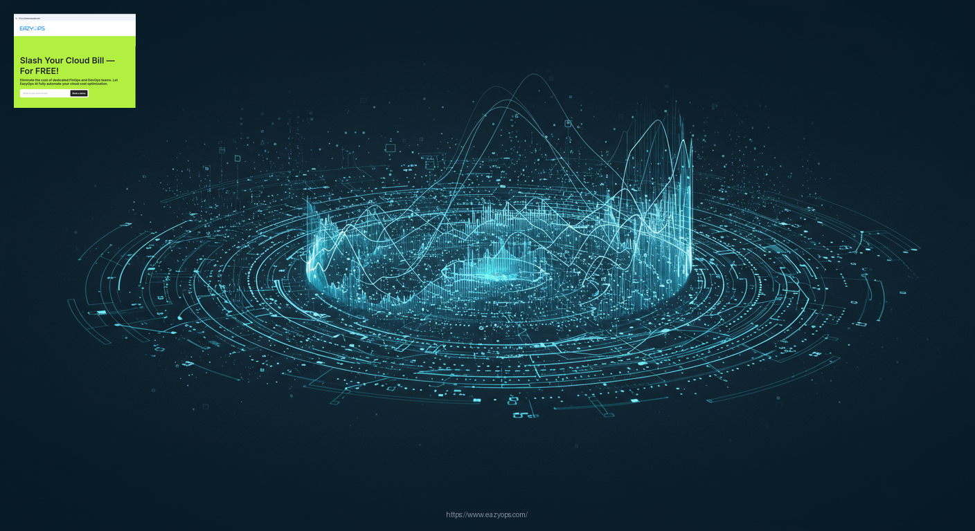 An abstract visualization of proactive cloud cost control and future innovations.