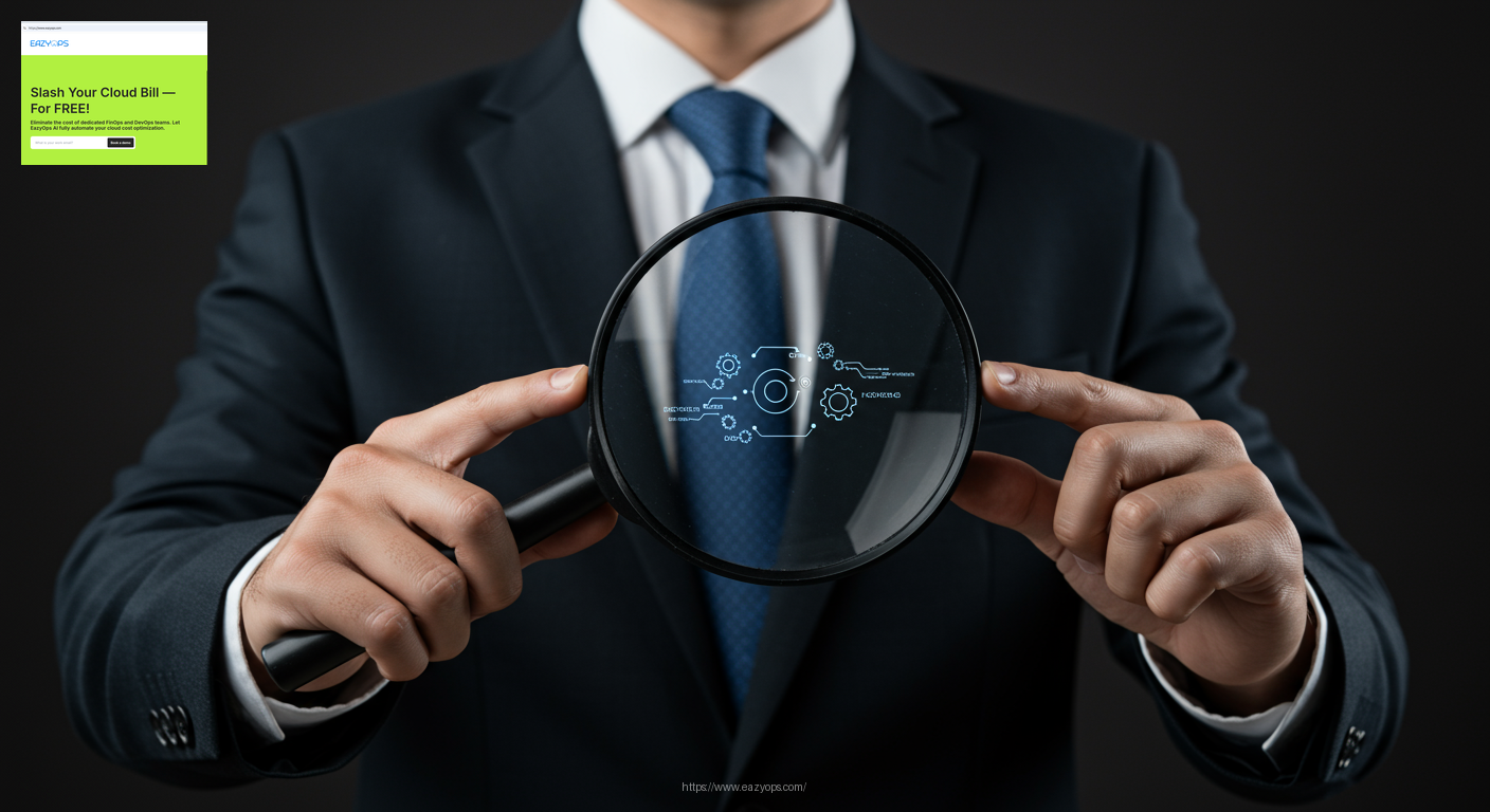 Visual metaphor for searching for a solution, like looking through a magnifying glass.