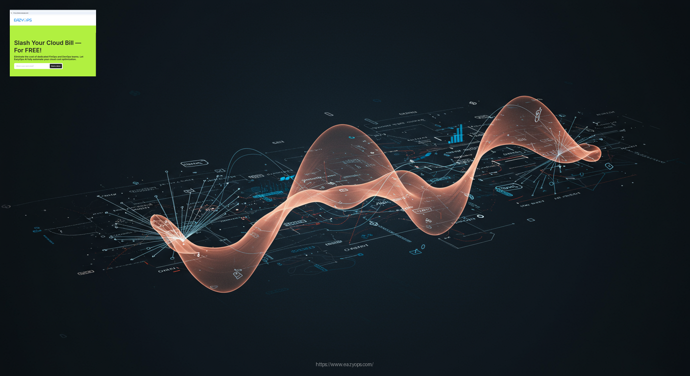 Abstract visualization of cost savings and optimized resource utilization.