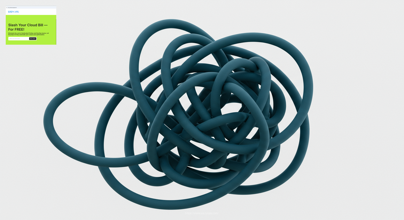 A visual metaphor for the tedious and repetitive process of manually cleaning up cloud resources, depicted as an endless loop or a tangled mess.
