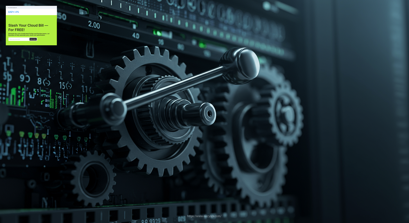An abstract image depicting manual server adjustments, symbolized by gears and levers.