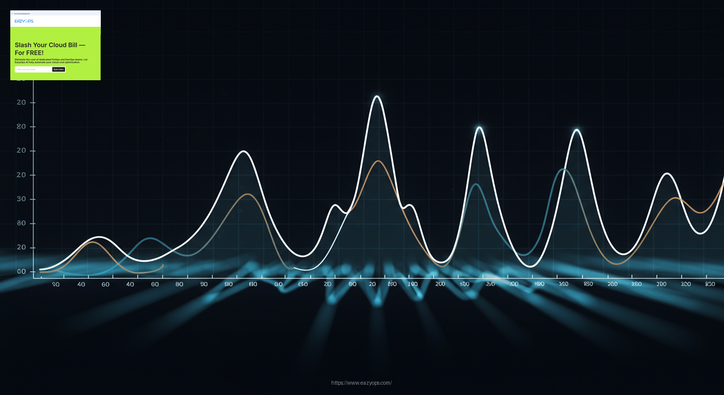A visualization of data analysis, represented by abstract lines and graphs, highlighting peaks and valleys.