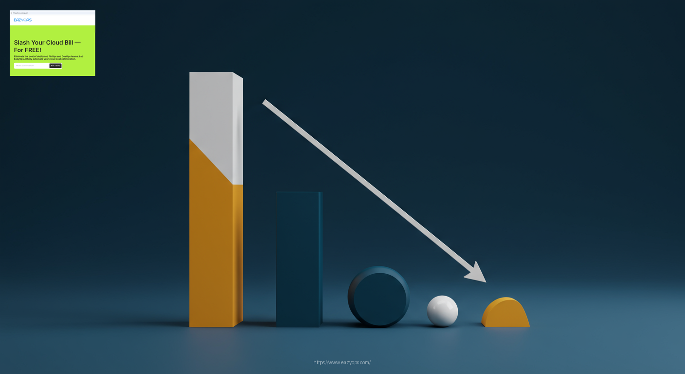 A conceptual image illustrating cost savings, using geometric shapes and a downward-sloping line to depict reduction.