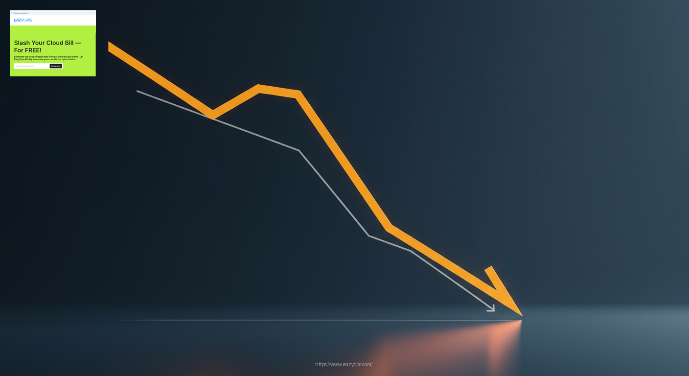 An abstract image of a graph showing a sharp decline in cost, representing the savings achieved after terminating the idle instance.