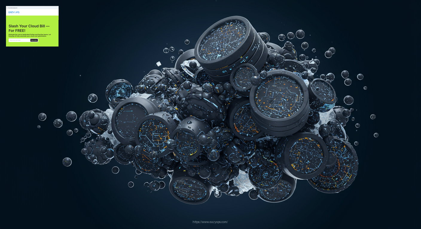An abstract representation of orphaned EBS volumes accumulating in the cloud.