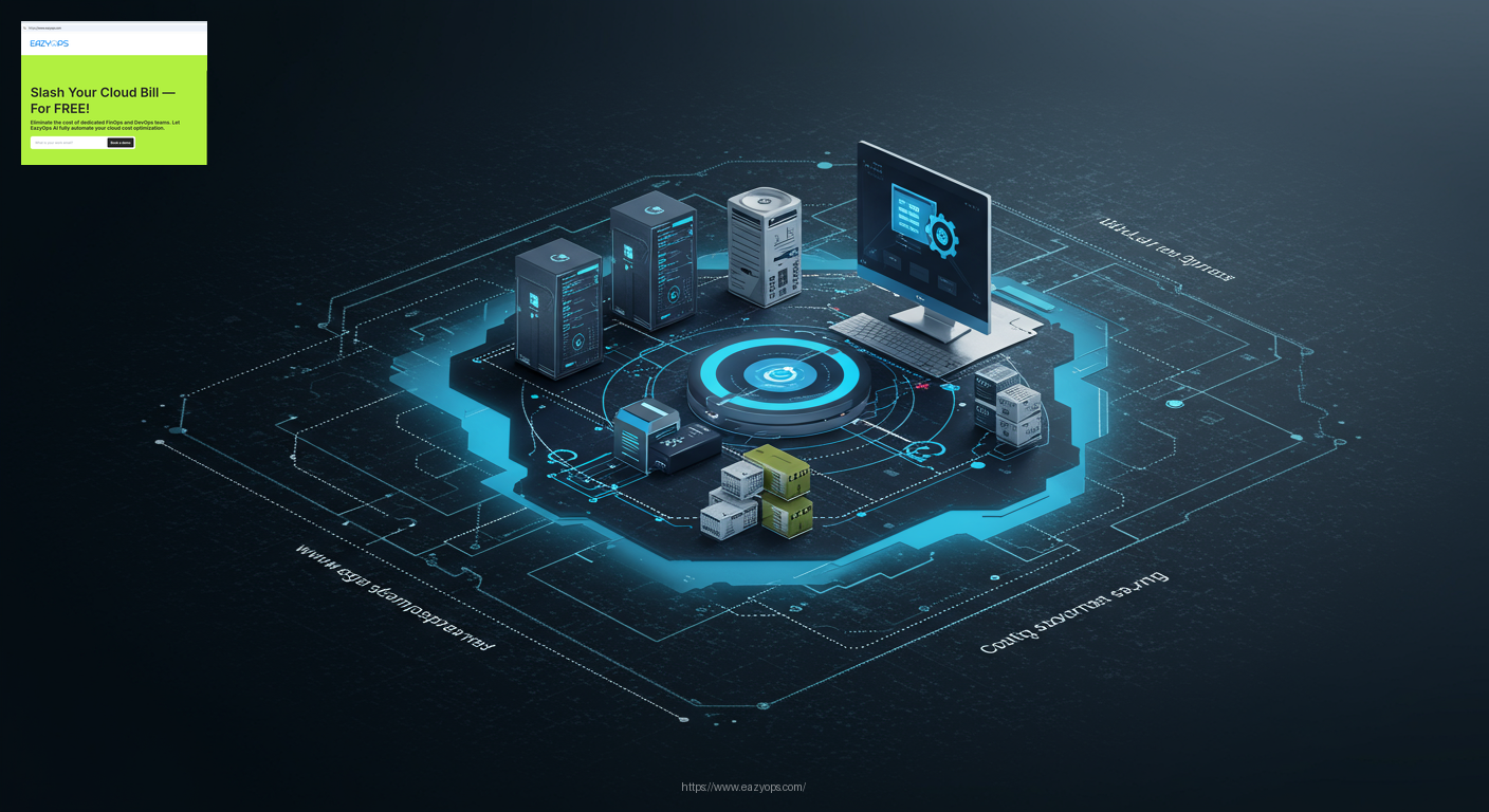 A conceptual image representing the optimized storage landscape and cost savings achieved with EazyOps.